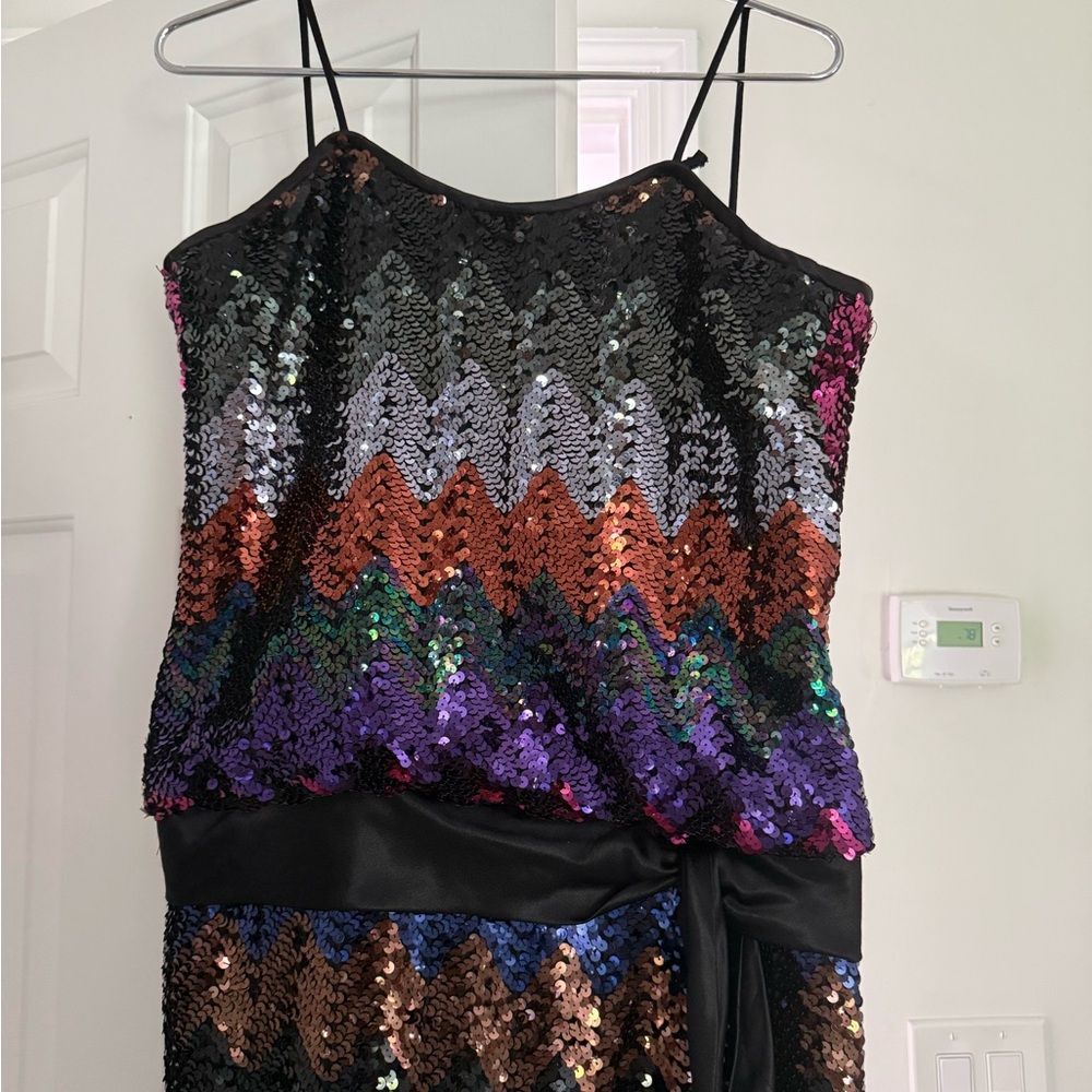 Vintage Sequin Chevron Pattern Dress I. Mag in
